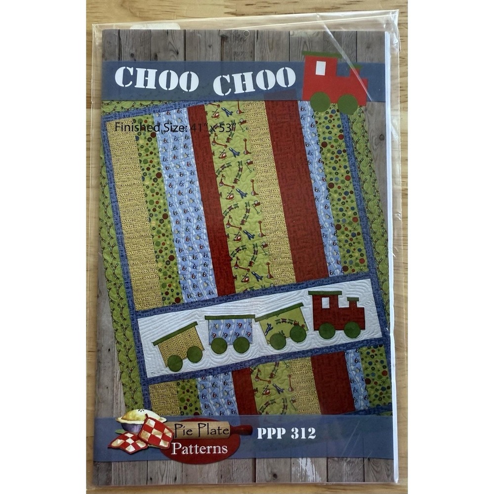 Pie Plate Patterns Choo Choo PPP 312 Quilt Pattern 40" Square 2012 Uncut